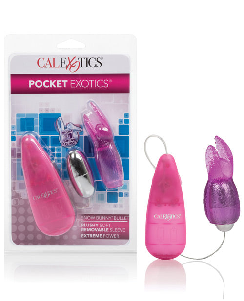 Cal Exotics Pocket Exotics Snow Bunny Bullet: Dual-Action Pleasure Bullet Product Image.