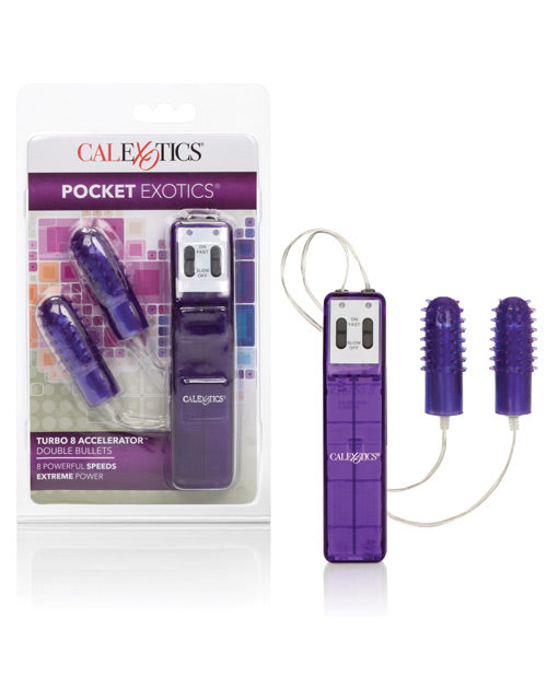 Pocket Exotics Turbo 8 Double Bullets: Purple Pleasure Accelerator - featured product image.