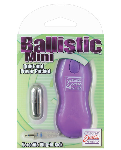 Mini bala vibratoria balística de 2 velocidades con controlador morado - featured product image.