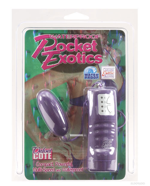 Bala impermeable Pocket Exotics - Púrpura: poder de placer de 4 velocidades - featured product image.