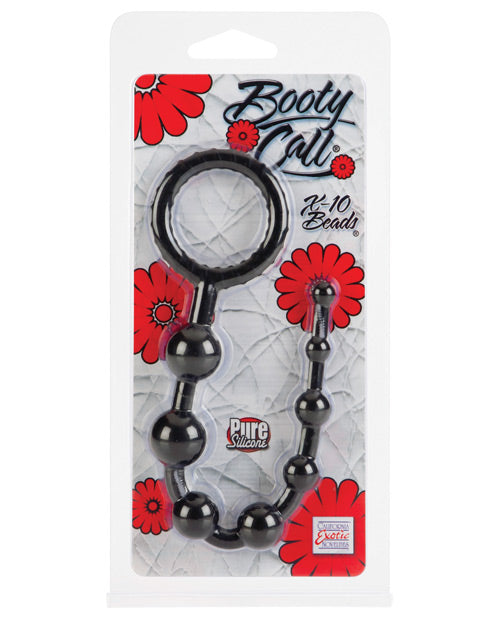 Cal Exotics Booty Call X-10 Pleasure Beads: Premium Silicone Graduated Anal Beads - featured product image.