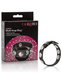 Adonis Leather Collection Ares 5 Snap Adjustable Strap - Black Bondage Erection Enhancer