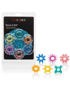 Paquete de 6 anillos Senso: aumento del placer texturizado - Featured Product Image