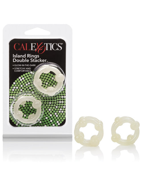 Radiant Glow-in-the-Dark Double Stacker Silicone Rings Product Image.