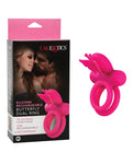 CalExotics Butterfly Dual Ring: 12 funciones de vibración, resistente al agua y recargable, mejora la intimidad y el placer