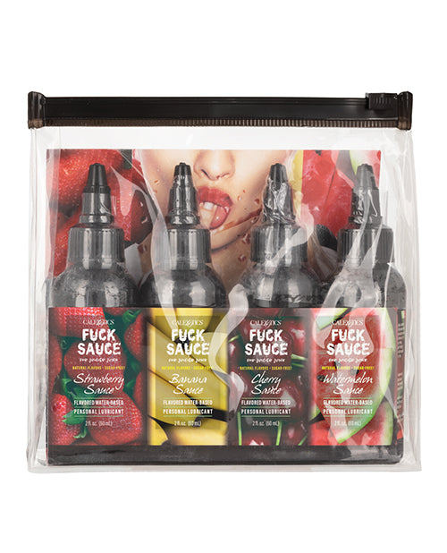 Fuck Sauce Flavored Water Based Lubricant Variety Pack - 4 Delicious Flavours Product Image.