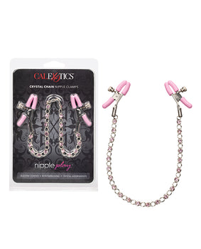 Glamourous Pink Crystal Chain Nipple Clamps - Featured Product Image