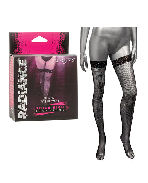 Radiance Black Thigh High Stockings - featured product image.