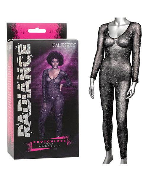 Radiance Black Crotchless Full Body Suit Product Image.