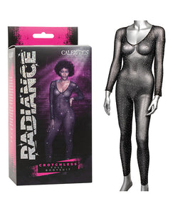 Radiance Black Crotchless Full Body Suit