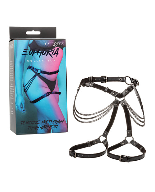Euphoria Plus Size Chain Thigh Harness: Curves Celebrated 🌟 Product Image.