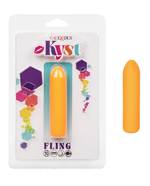 Masajeador Kyst Fling Petite: placer naranja vibrante mientras viaja Product Image.