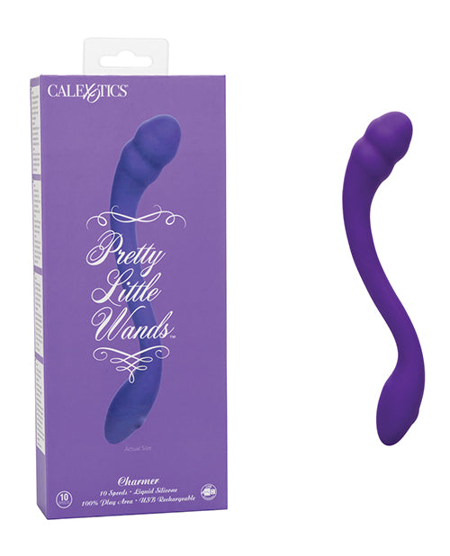 Pretty Little Wands Charmer: Varita de placer morada de 10 velocidades - featured product image.