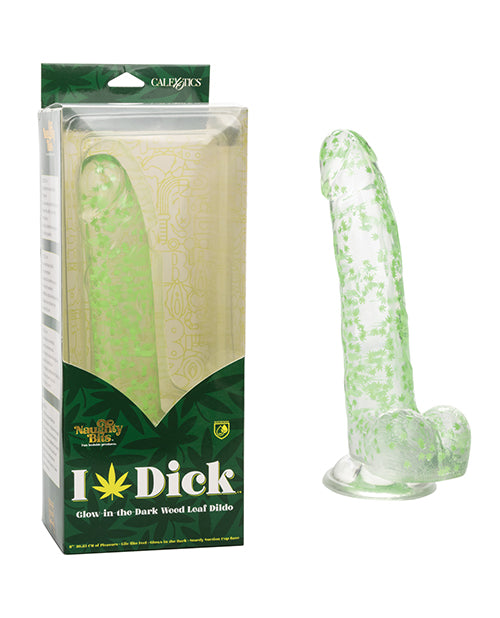 Fragmentos traviesos® Consolador con forma de hoja de marihuana que brilla en la oscuridad I Leaf Dick - featured product image.