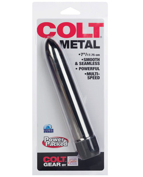 Vibrador COLT 7" de metal plateado: un sensacional viaje de placer - featured product image.