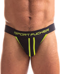 Sport Fucker Jersey Jock - Embrace Comfort and Style in XXL Black/Black