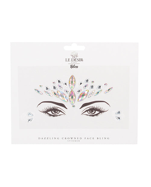 Pegatina brillante con cara coronada deslumbrante de Shots Bliss: Ilumina tu belleza única - featured product image.