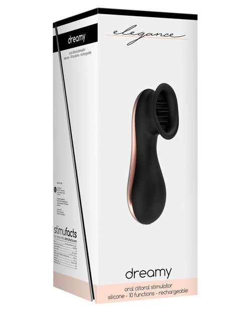 Shots Elegance Dreamy Oral Clitoral Stimulator - 10 Speed Black - featured product image.