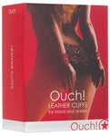 Esposas de cuero Shots Ouch: accesorio de bondage elegante y seguro