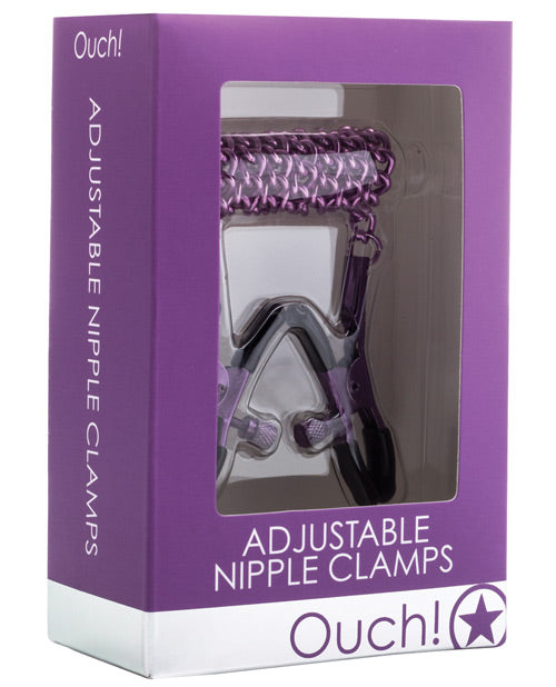 Shots Ouch Adjustable Nipple Clamps with Chain - featured product image.