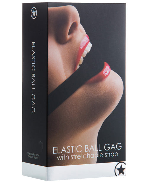 Enchanting Shots Ouch Elastic Ball Gag in Black - featured product image.