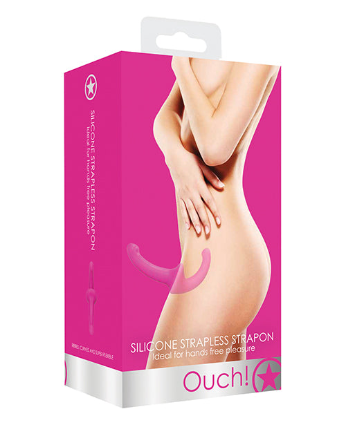 Shots Ouch Silicone Strapless Strap On - Placer íntimo con manos libres Product Image.