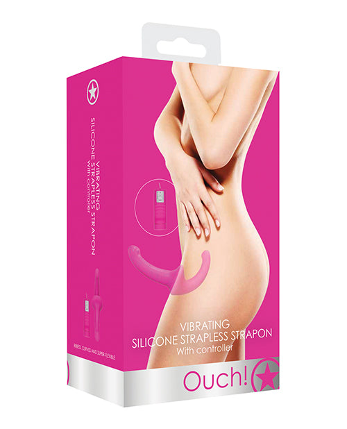 Shop for the Shots Ouch Vibrating Silicone Strapless Strap On with Controller: Ultimate Hands-Free Pleasure at My Ruby Lips
