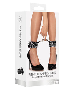 Shots Ouch Love Street Art Ankle Cuffs in Black