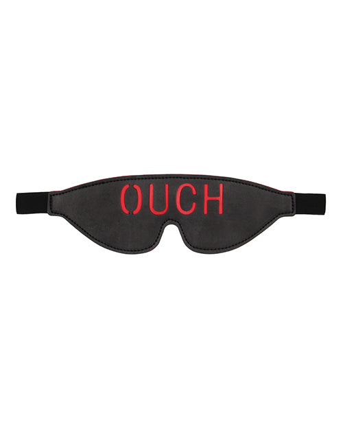 Shots Ouch Black Leather Blindfold Product Image.