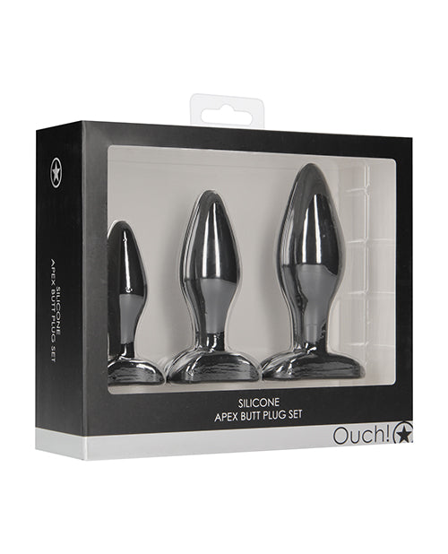 Shots Ouch Apex Butt Plug Set - Luxury Silicone Trio - featured product image.