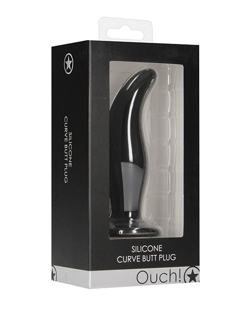 Shots Ouch Curve Black Silicone Butt Plug - featured product image.