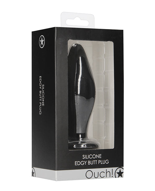 Shots Ouch Edgy Plug Anal de Silicona Negro - Placer Premium - featured product image.