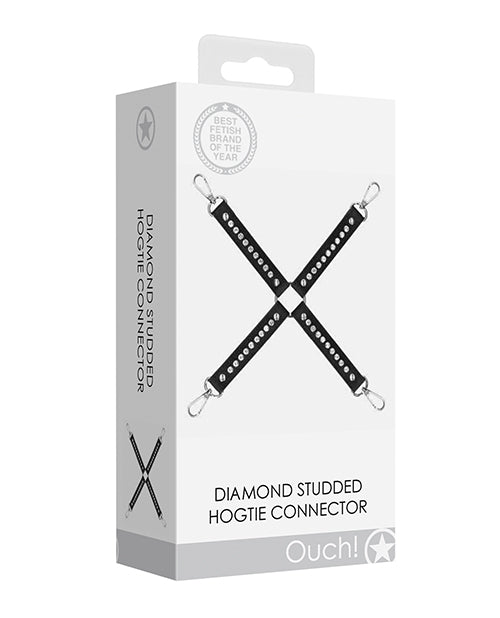 Shots Ouch Hogtie negro con tachuelas de diamantes - Abraza el lujo en Bondage - featured product image.