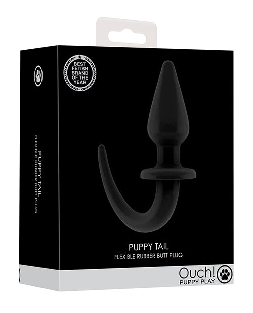 Shots Ouch Puppy Play Plug Anal Cola - Negro - featured product image.