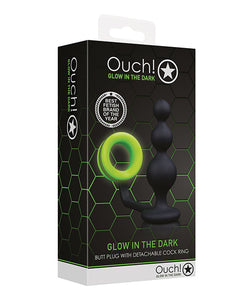 Glowing Enchantment: Butt Plug & Cock Ring Duo by Shots Ouch Beads