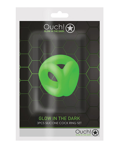 Glow-In-The-Dark Cock Ring & Ball Strap by Shots Ouch! - featured product image.
