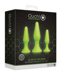 Ouch! Glow in the Dark Butt Plug Set - Enchanting Pleasure Awaits