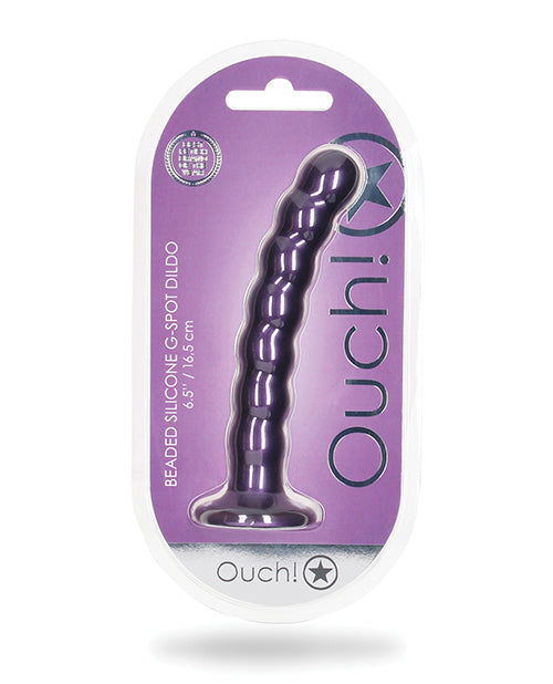 Shots Ouch Consolador con punto G morado metálico de 6,5" Product Image.