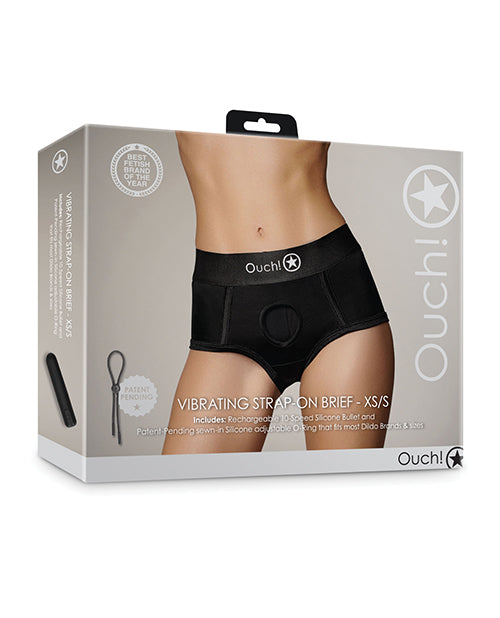 Shots Ouch XL/XXL Vibrating Strap On Brief - featured product image.