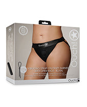 Shots Ouch Vibrating Strap-On Panty Harness - Black XL/XXL - featured product image.