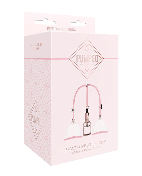 Shots Pumped Breast Pump Set - Medium Rose Gold: Boost Confidence & Curves - featured product image.