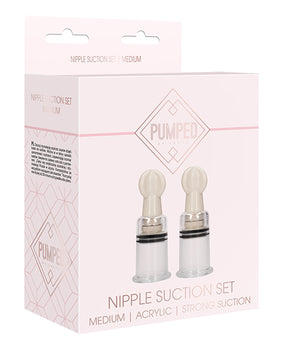 Shots Pumped Nipple Suction Set - Medium Clear - Featured Product Image