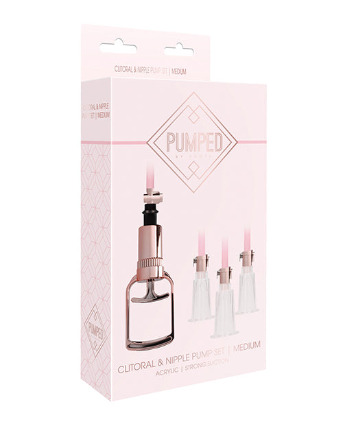 Elevate Sensations Rose Gold Clitoral & Nipple Pump Set Product Image.