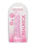 Shots RealRock Crystal Clear 7" Pink Dildo