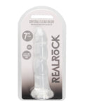 RealRock Crystal Clear 7" Rippled Dildo - Transparent