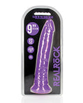 Neon Blue Glow-In-The-Dark Realrock Slim Dildo