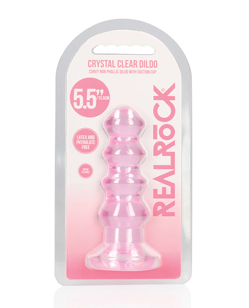 Shots Realrock 水晶透明 5.5 英吋紫色曲線假陽具/肛塞 - featured product image.