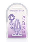 Realrock Crystal Clear Purple Anal Plug 3.5"