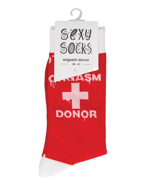 Shots Sexy Socks Orgasm Donor - Female: Fun, Flirty, Fabulous! - featured product image.