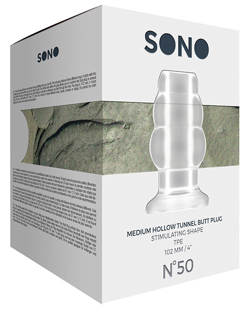Sono Medium Clear Butt Plug: Progressive, Versatile, Comfortable Product Image.